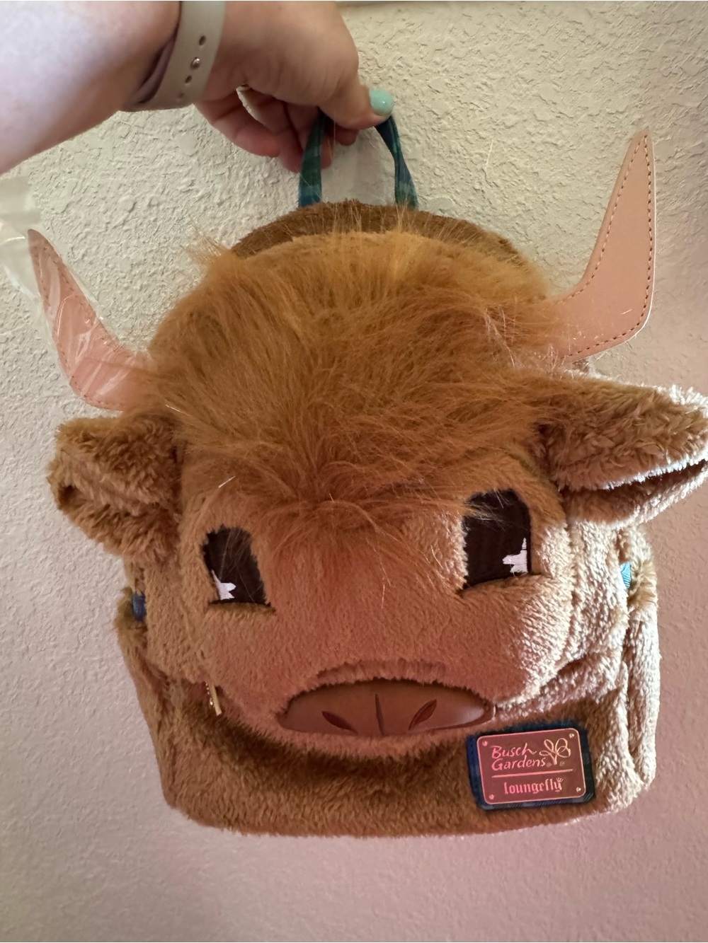 Loungefly Plush Highland Cattle Backpack - Brown with Horns